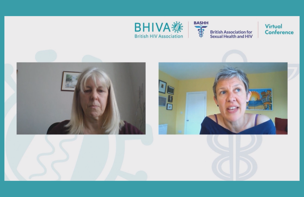 Professor Cath Mercer (right) at the BHIVA/BASHH 2021 conference.