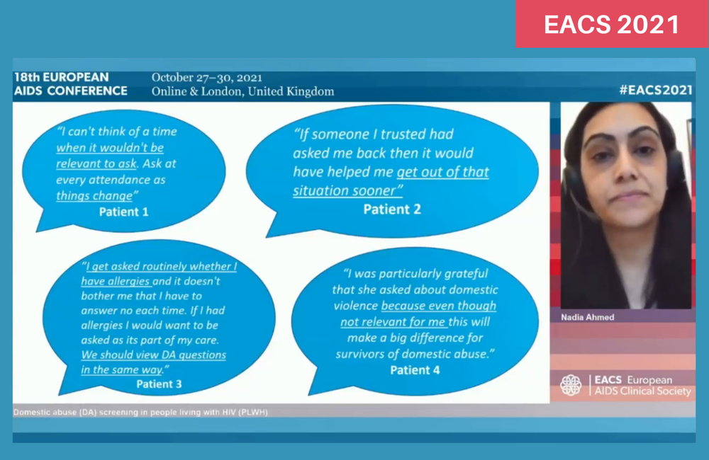Dr Nadia Ahmed presenting to EACS 2021.
