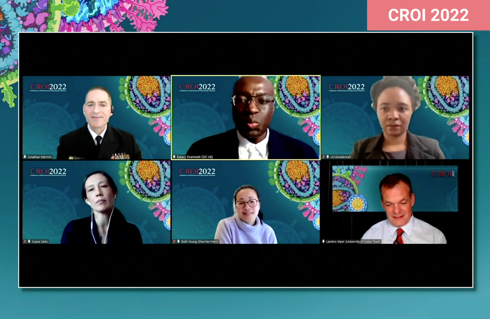 Dr Bakary Drammeh (top row, centre) at CROI 2022. Dr Bakary Drammeh (top row, centre) at CROI 2022.