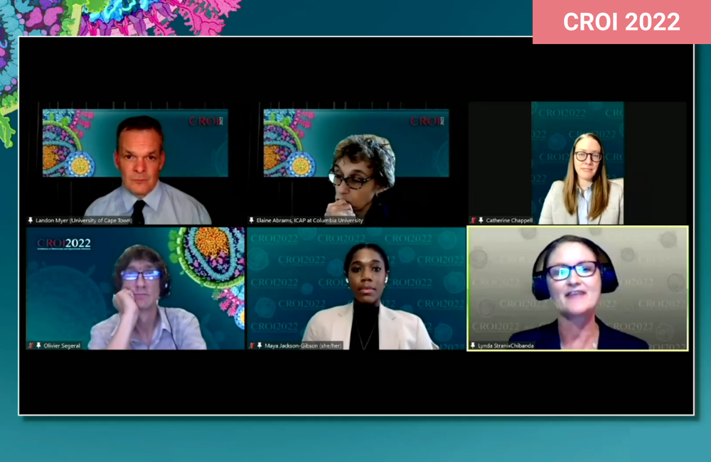 Dr Lynda Stranix-Chibanda (bottom right) at CROI 2022. Dr Lynda Stranix-Chibanda (bottom right) at CROI 2022.