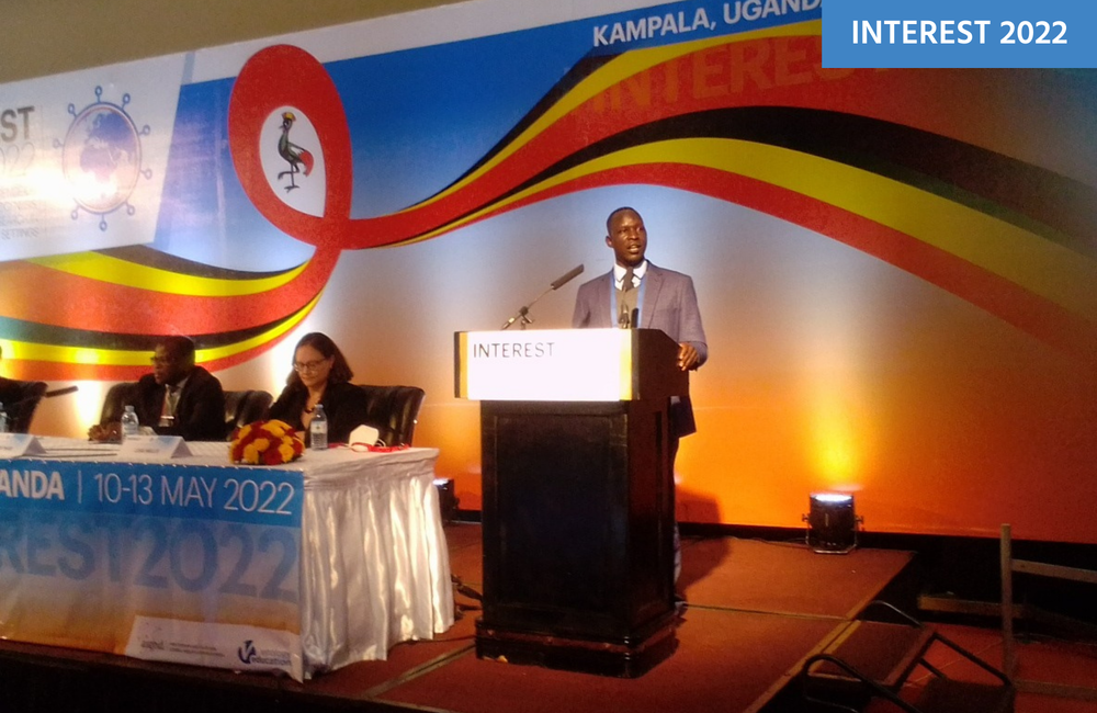 Dr Jonathan Izudi presenting at INTEREST 2022. Image by Edith Magak.