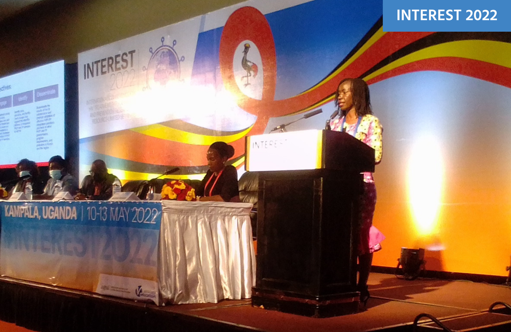 Patriciah Jeckonia presenting at INTEREST 2022. Image by Edith Magak.