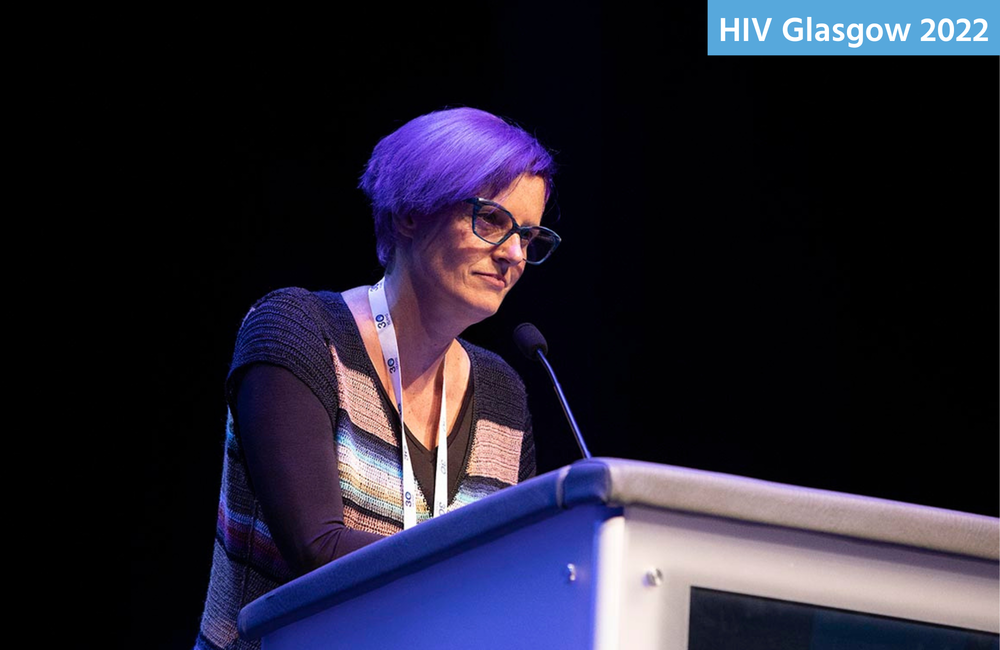 Professor Chloe Orkin presenting at HIV Glasgow 2022. Image by Alan Donaldson Photography.