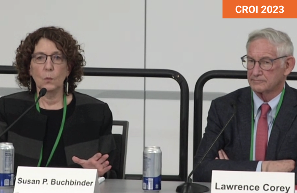 Professors Susan Buchbinder and Larry Corey at CROI 2023.