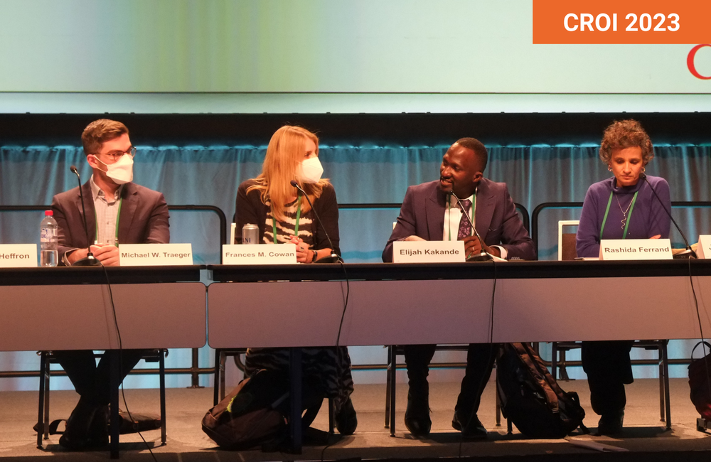 Dr Elijah Kakande (third from left) at CROI 2023. 