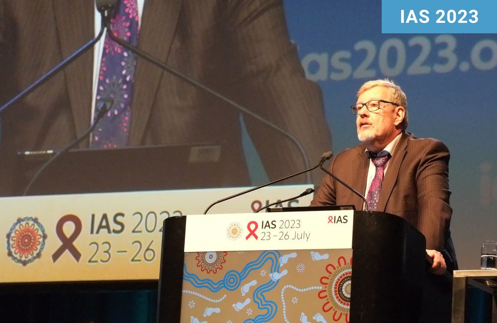 Professor Jürgen Rockstroh at IAS 2023. Photo by Roger Pebody. Professor Jürgen Rockstroh at IAS 2023.