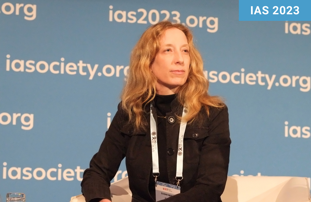 Dr Susan Kiene at IAS 2023. Photo by Roger Pebody. Dr Susan Kiene at IAS 2023.