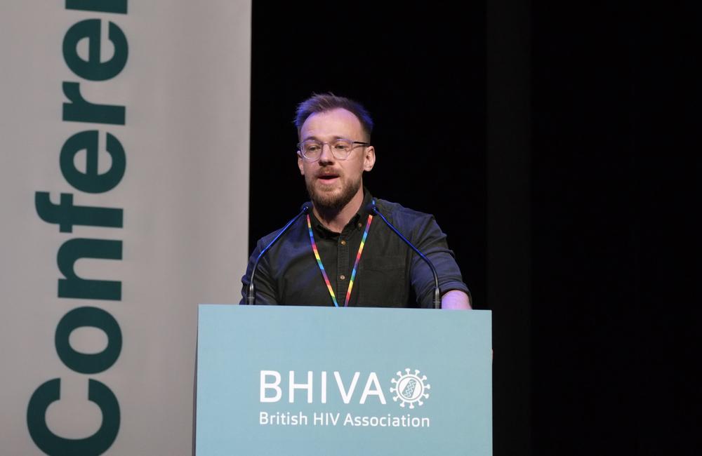 Dr Alex Langrish at the BHIVA BASHH 2026 conference. Photo by Roger Pebody.